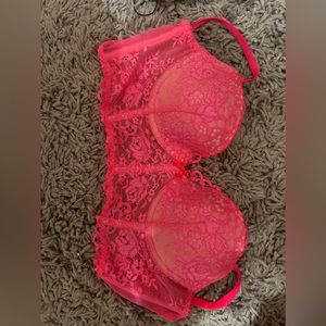 Victoria secret corset like lace pink bra